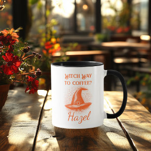 Taza Sombrero de Bruja Naranja de Halloween de Neón Per