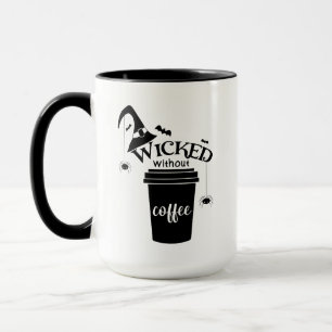 Taza Sombrero de bruja negra lindo y divertido sin café