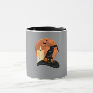 Taza Sombrero de Bruja & Vela Bajo la Luna Naranja de H