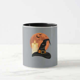 Taza Sombrero de Bruja & Vela Bajo la Luna Naranja de H