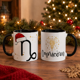 Taza Sombrero de Santa Capricornio Zodiaco Navidad