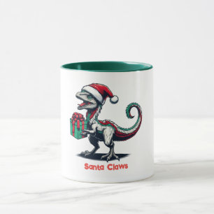 Taza sombrero de Santa de Navidad raptor