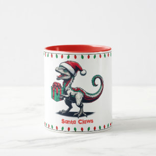Taza sombrero de Santa de Navidad raptor