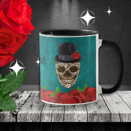 Taza Sombrero de Vintage Roses Roses Floral Masculino C