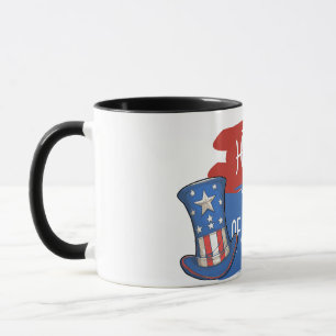 Taza Sombrero superior de bandera estadounidense con di