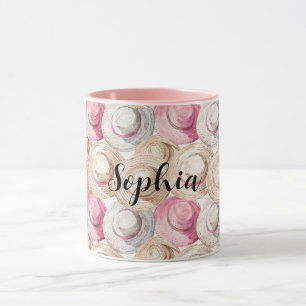 Taza Sombreros de paja de crema rosa