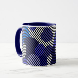 Taza Sombrillas azules de patrón geométrico