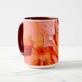 Taza Sombroso color salmón en textura de mosaico suave 
