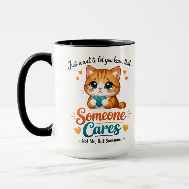 Taza Someone Cares (Not Me) Funny Cat Coworker (Izquierda)