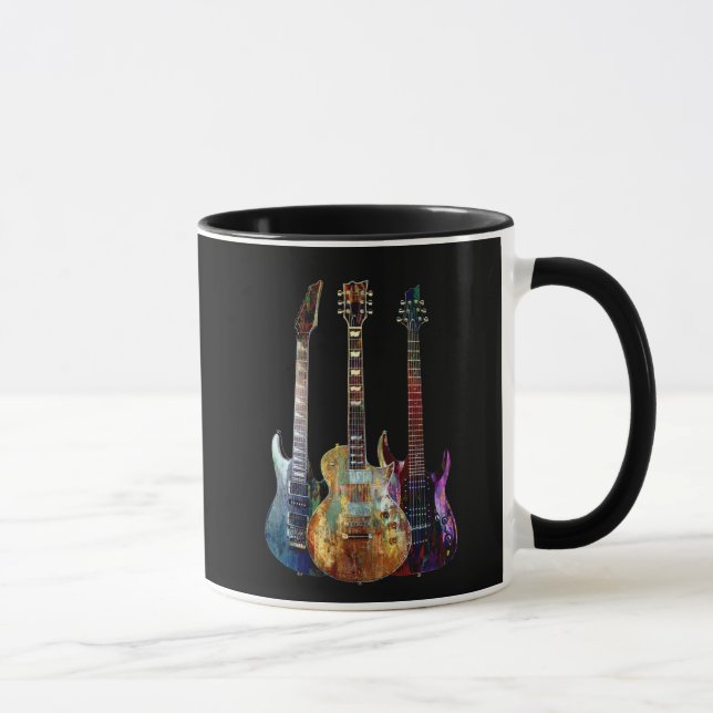 Taza Sonidos de música. Guitarra colorida