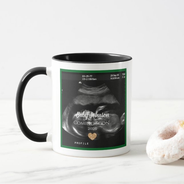 Taza Sonograma de la Invitación de la abuela que viene  (Con donut)
