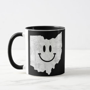 Taza Sonriendo en OH - Cara divertida Ohio feliz