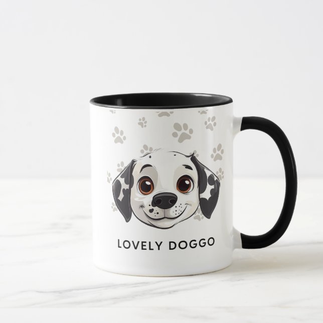 Taza Sonriente de Perrito Encantador – Ilustración (Derecha)