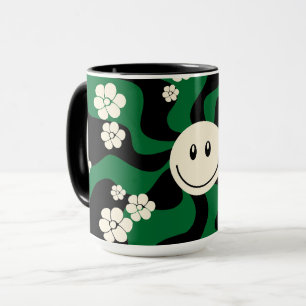 Taza Sonrisa - Verde, Crema y Negro