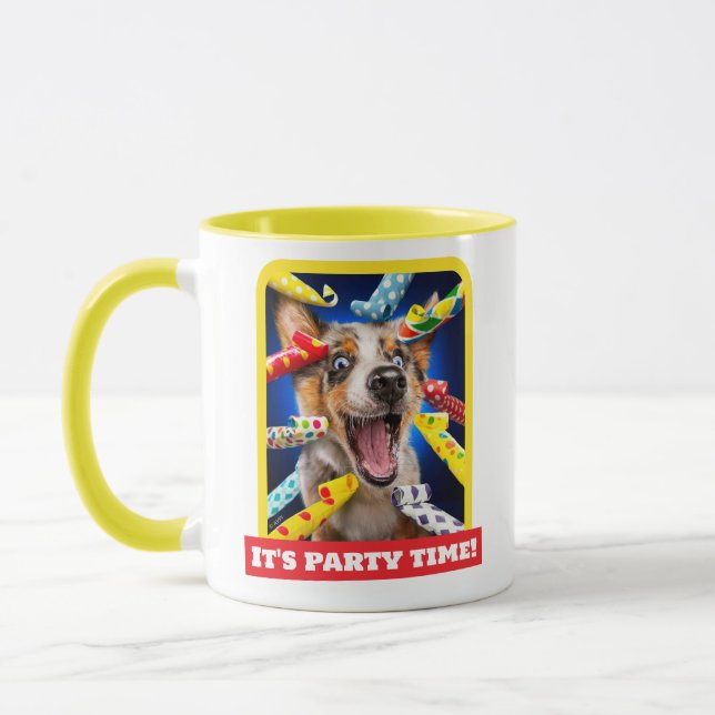 Taza Sopladores de fiesta para perros felices (Izquierda)
