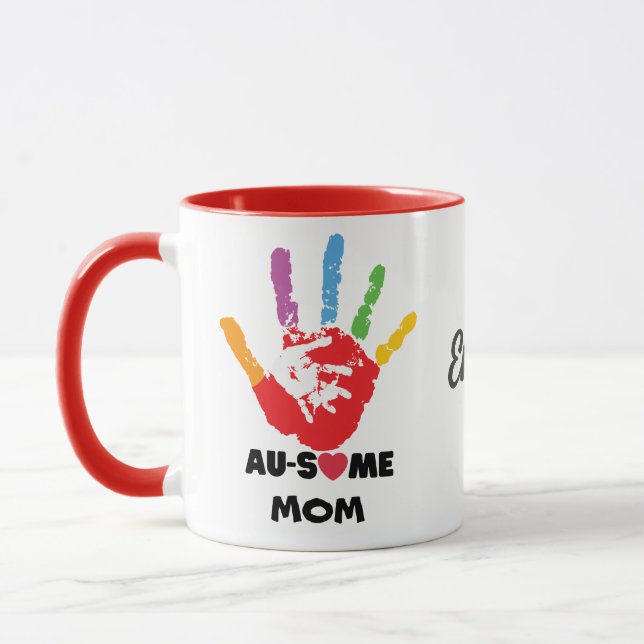 Taza Soporte autista personalizado para cualquier miemb (Izquierda)