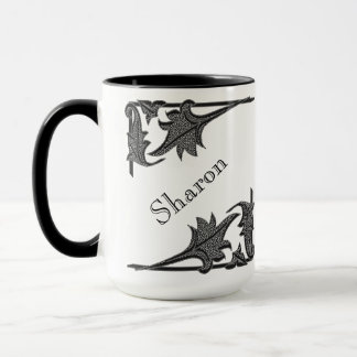 Taza - Soportes en ángulo y nombre en negro