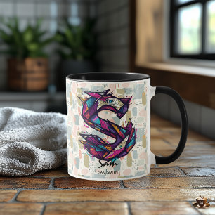 Taza Sorprendente resumen Monograma Mug - S para Sam