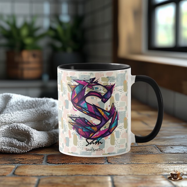 Taza Sorprendente resumen Monograma Mug - S para Sam (Subido por el creador)