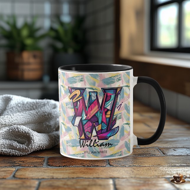 Taza Sorprendente resumen Monograma Mug - W para Willia (Subido por el creador)