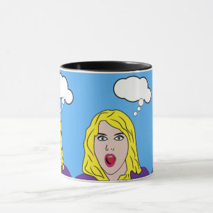 Taza Sorprendida retro de arte pop