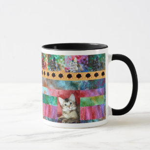 Taza Sorpresa somalí colorida del gato