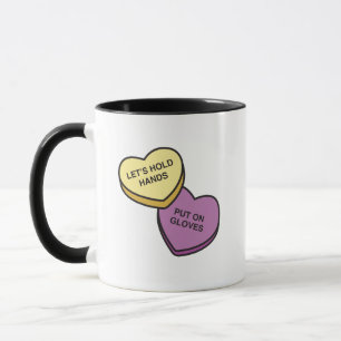 Taza Sostengamos las manos / Pónganse guantes Valentin