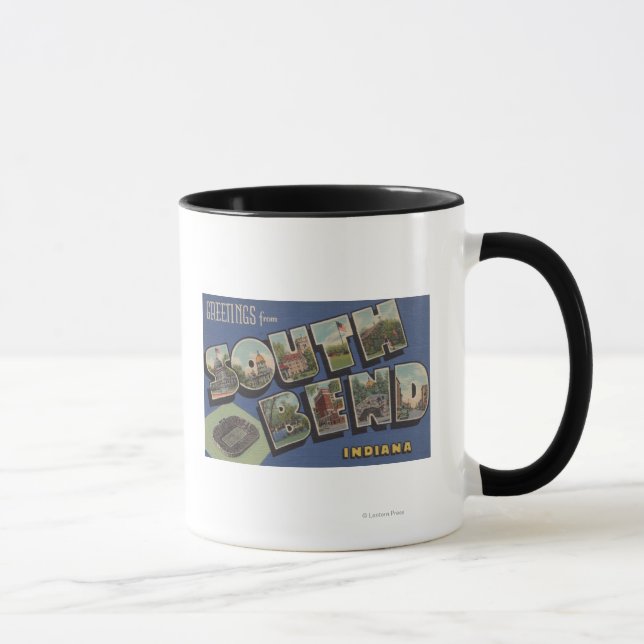Taza South Bend, Indiana - Escenas de letras grandes (Derecha)