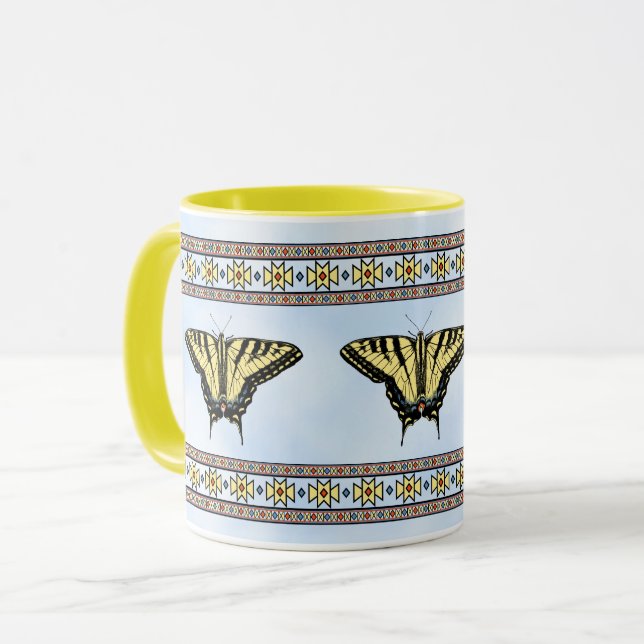 Taza Southwest Yellow Swallowtail Butterfly Blue Sky (Anverso izquierdo)