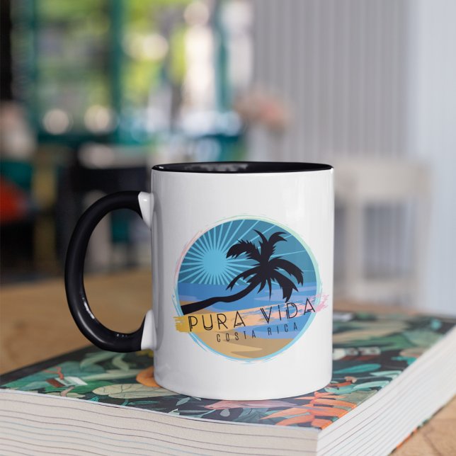 Taza Souvenir Costa Rica Beach Pura Vida (Costa Rica Beach Pura Vida Souvenir Mug)