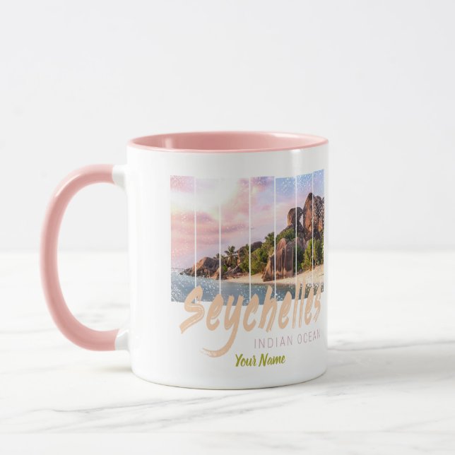 Taza souvenir de la puesta de sol del Océano Índico de  (Izquierda)