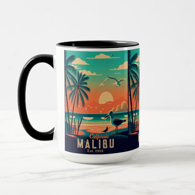 Taza Souvenirs Retro Sunset de Malibu California en los (Izquierda)