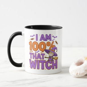Taza Soy 100% esa diversión de bruja de Halloween