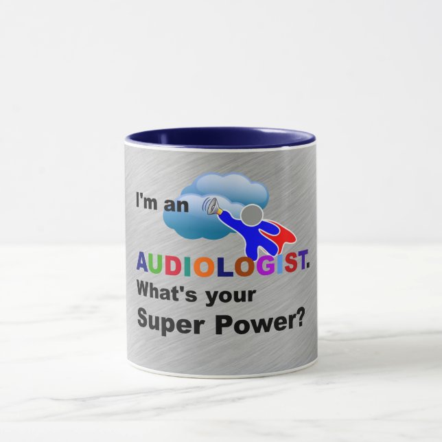 Taza Soy Audiólogo. ¿Cuál es tu superpoder? (Centro)