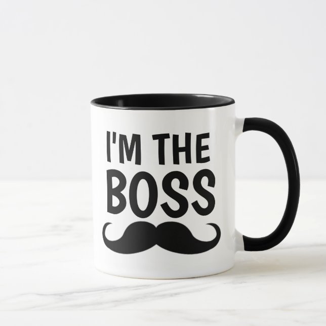 TAZA SOY EL JEFE, MUSTACHE COFFEE MUG (Derecha)