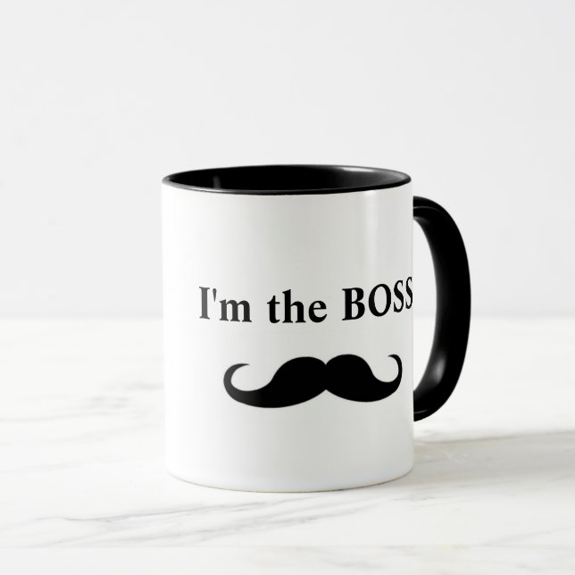 Taza Soy el JEFE, tazón de café de Mustache (Anverso derecho)