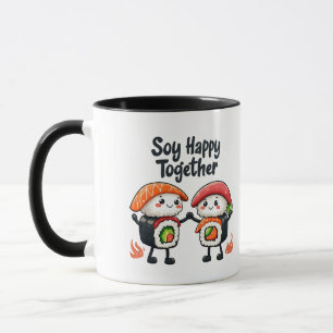 Taza Soy feliz juntos Sushi Kawaii comida japonesa