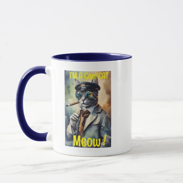 Taza "Soy gato Guay" Novedad de cadera felina (Izquierda)