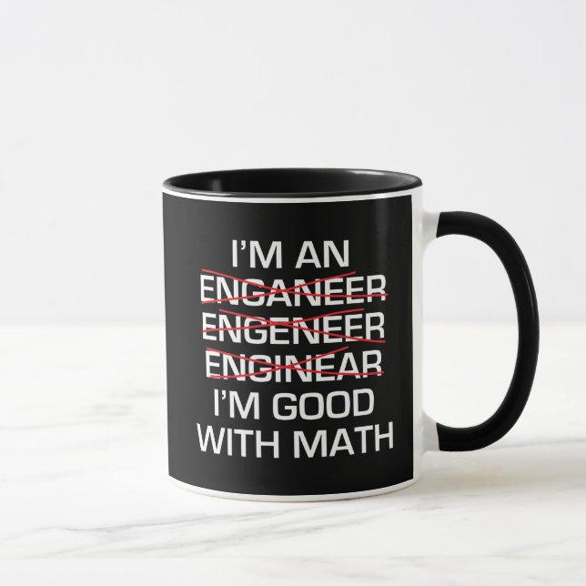Taza Soy ingeniero, Im bueno con matemáticas (Derecha)