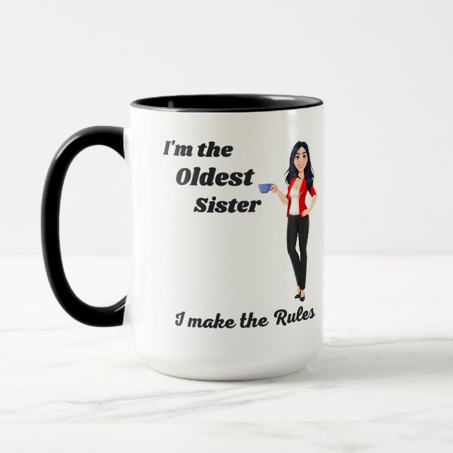Taza Soy la hermana mayor, hago las reglas (Izquierda)