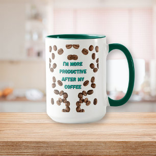 Taza Soy más productivo después de mi café Mug