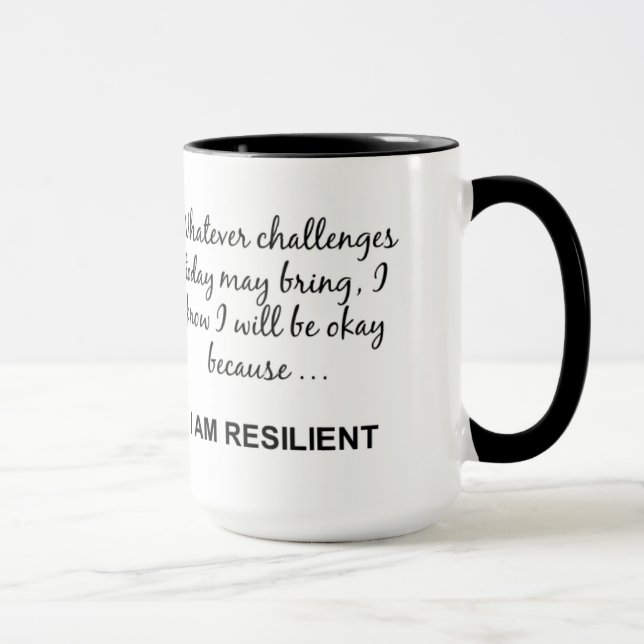 Taza SOY MOTIVO RESILIENTE Diciendo Mug (Derecha)