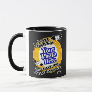 Taza Soy muy amable con mi novio, foto negra