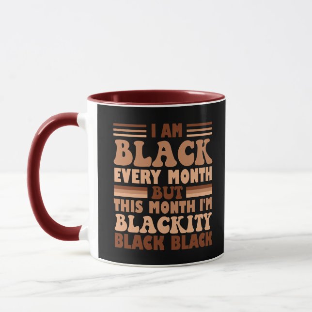 Taza Soy negro cada mes pero este mes soy negro (Izquierda)