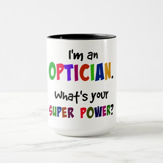 Taza Soy óptico. ¿Cuál es tu superpoder? (Centro)