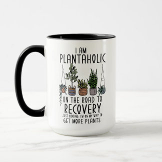 Taza Soy Plantaholic en Recuperación Funny Planta Mamá 