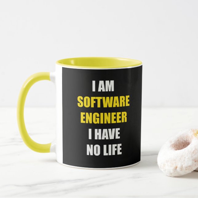 Taza Soy Software Engineer. No tengo ninguna vida (Con donut)