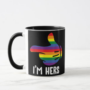 Taza Soy su pareja lesbiana arcoíris divertida Orgullo