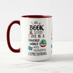 Taza Soy un amante del libro en un mundo fantástico