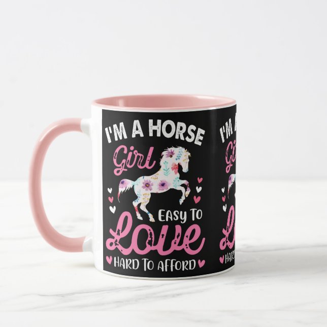 Taza Soy un Chica de Caballos Fácil De Amar De Dura. (Izquierda)
